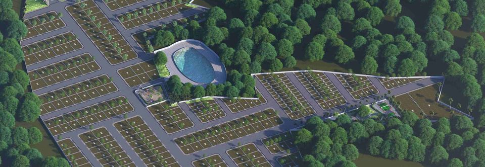 Radiance Highlands – aerial view of the plotted layout and internal roads (artist's impression)
